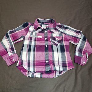 Levi's Pink Plaid Flannel Button Up Collared Long Sleeve 3T Size